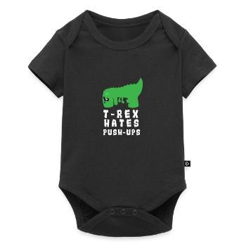 Lustiges Gym T-Rex Hates Push-Ups Geschenkidee - Baby Premium Kurzarmbody - Schwarz - Vorne