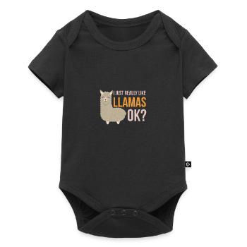 Llama I just really like Llamas, OK gift idea - Baby Premium short-sleeve bodysuit - black - Front