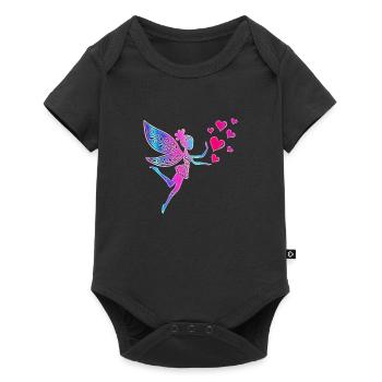 Fee Elfe Herzen Valentinstag Geschenkidee Liebe - Baby Premium Kurzarmbody - Schwarz - Vorne