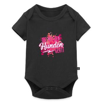 mit den hunden geht - Baby Premium Kurzarmbody - Schwarz - Vorne