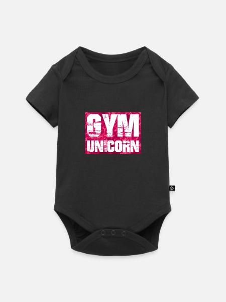 gym unicorn - Baby Premium Kurzarmbody - Schwarz