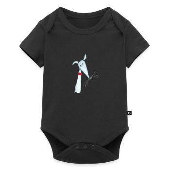 Lévrier bleu - Body à manches courtes Premium Bébé - noir - Devant