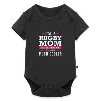 Je suis un rugby à XV comme une maman normale sauf beaucoup - Body à manches courtes Premium Bébé - noir - Devant