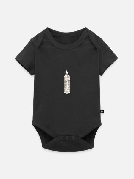 Big Ben Tower - Baby Premium Kurzarmbody - Schwarz