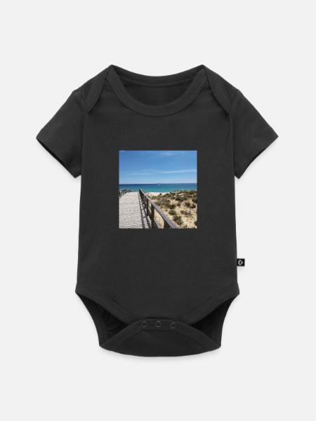 Der atlantische Ozean an der Algarve - Baby Premium Kurzarmbody - Schwarz