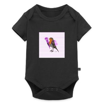 Sac d'école à dos d'oiseau Robin européen de retour à l'école - Body à manches courtes Premium Bébé - noir - Devant