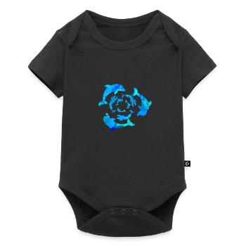 Dauphin, baleine, baleine, dauphin, cadeau, idée cadeau - Body à manches courtes Premium Bébé - noir - Devant