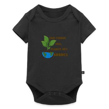 Fais comme moi, plante des arbres - Body à manches courtes Premium Bébé - noir - Devant