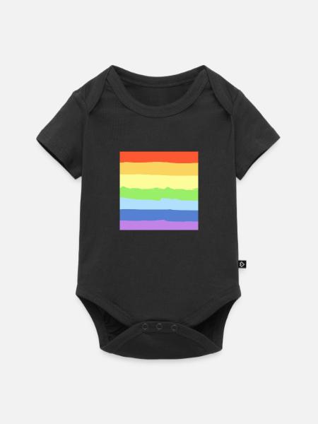 Regenbogen Pride - Baby Premium Kurzarmbody - Schwarz