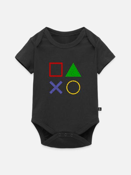 Gamepad Tasten Used Look - Baby Premium Kurzarmbody - Schwarz