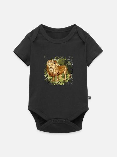 Löwe - Baby Premium Kurzarmbody - Schwarz