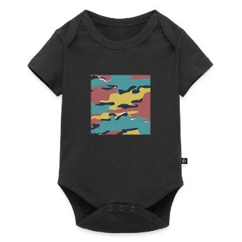 Belgische Puzzle-Tarnstruktur - Baby Premium Kurzarmbody - Schwarz - Vorne
