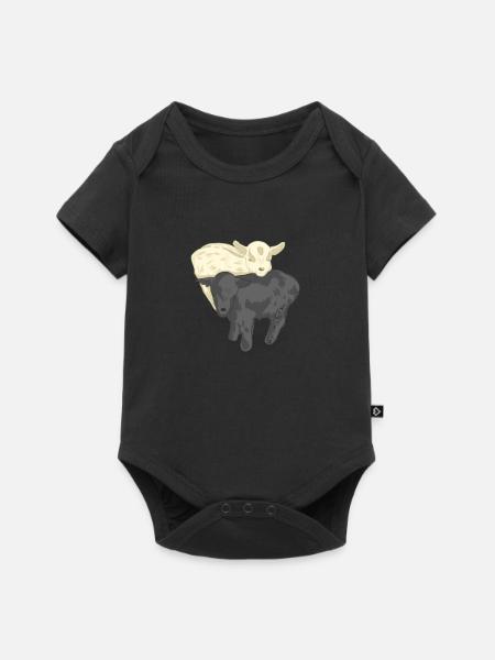 Ziegen - Baby Premium Kurzarmbody - Schwarz