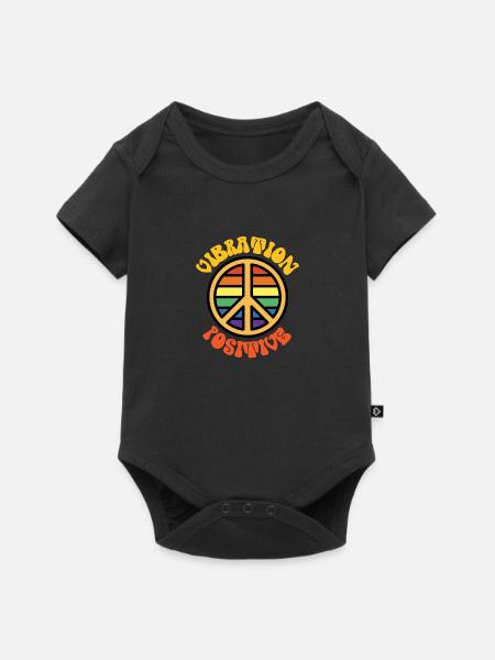 Positive Schwingung. - Baby Premium Kurzarmbody - Schwarz