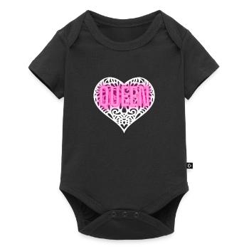 QUEEN WHITE PINK HEART QUEEN WHITE POINTED HEART - Baby Premium short-sleeve bodysuit - black - Front