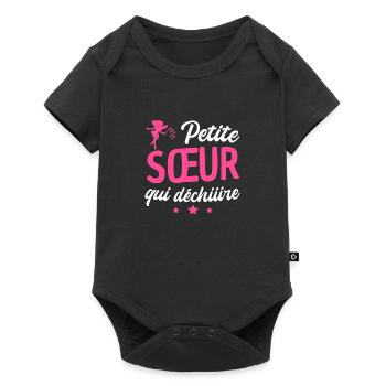petite sœur qui déchire - Body à manches courtes Premium Bébé - noir - Devant