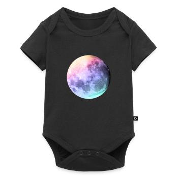 Moon in pastel rainbow - Baby Premium short-sleeve bodysuit - black - Front