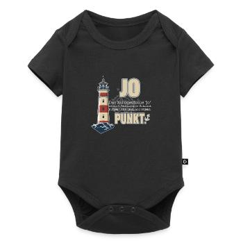 Nordisch Klar – Leuchtturm & Humor - Baby Premium Kurzarmbody - Schwarz - Vorne