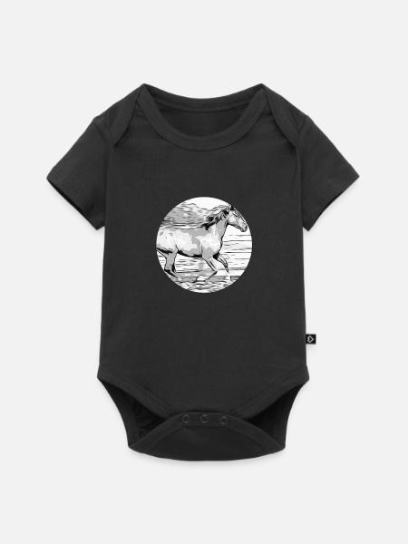 Pferd - Baby Premium Kurzarmbody - Schwarz