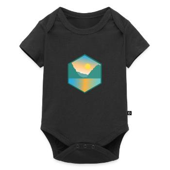 Fjord Norway Mountain and Lake Gift Idea - Baby Premium short-sleeve bodysuit - black - Front