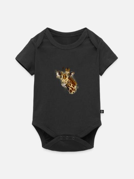 Girafe Afrikanisches Tier - Baby Premium Kurzarmbody - Schwarz