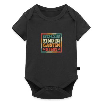Kindergarten Kind Kindergartenkind - Baby Premium Kurzarmbody - Schwarz - Vorne