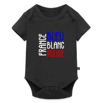 France bleu blanc rouge drapeau national - Body à manches courtes Premium Bébé - noir - Devant