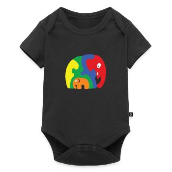 Autisme Eléphant - Body à manches courtes Premium Bébé - noir - Devant