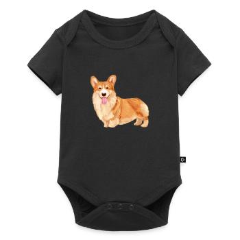 Welsh Corgi - Baby Premium Kurzarmbody - Schwarz - Vorne