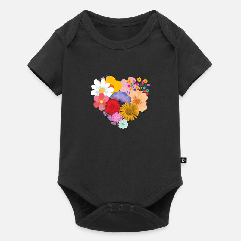 Fleur d’amour - Body à manches courtes Premium Bébé - noir