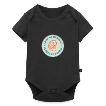 Hard of hearing please be patient deaf - Baby Premium short-sleeve bodysuit - black - Front