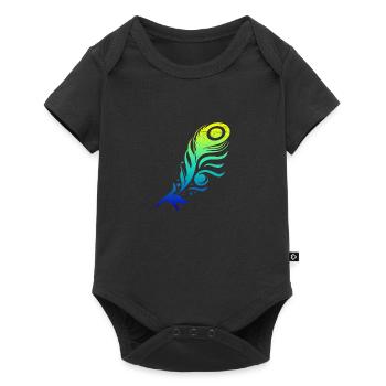Peacock Feather Feather Tribal Tattoo Gift Idea - Baby Premium short-sleeve bodysuit - black - Front