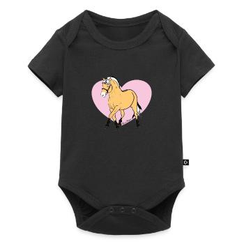 Fjordpferd à tomber amoureux complètement mignon - Body à manches courtes Premium Bébé - noir - Devant