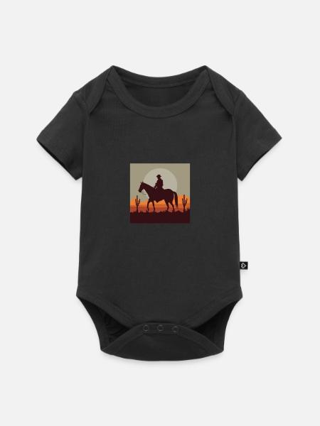Westernreiter - Baby Premium Kurzarmbody - Schwarz