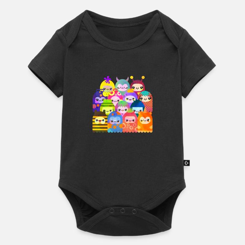 Communauté de monstres Kawaii - Body à manches courtes Premium Bébé - noir