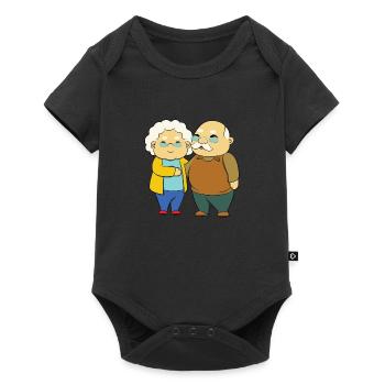 Grandpartents - Baby Premium short-sleeve bodysuit - black - Front