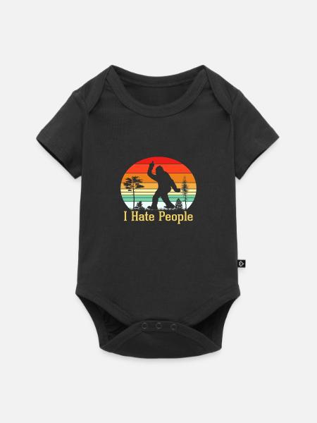 I hate People - Baby Premium Kurzarmbody - Schwarz