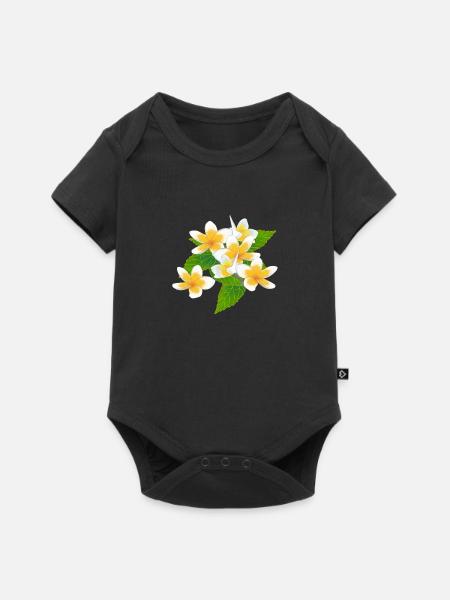 Frangipani - Baby Premium Kurzarmbody - Schwarz
