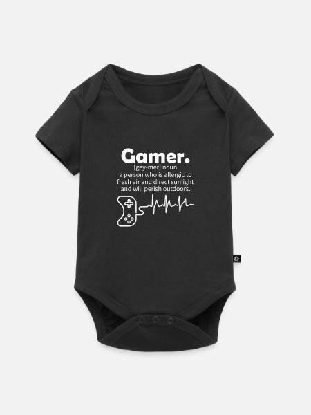 Gamer Funny Tshirt - Baby Premium Kurzarmbody - Schwarz