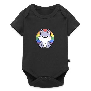 Sweet Wolf Dog Gay Queer Flag Flag LGBTQ Moon - Baby Premium short-sleeve bodysuit - black - Front