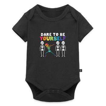 Funny Dabbing Skeleton Proud LGBT Pride Dare To Be - Baby Premium Kurzarmbody - Schwarz - Vorne