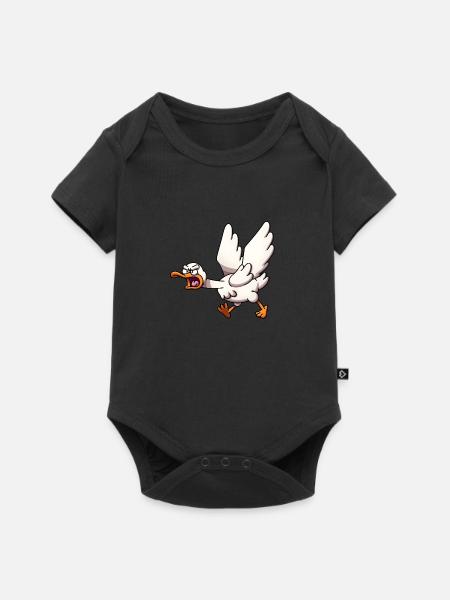 Angreifende Gans - Baby Premium Kurzarmbody - Schwarz