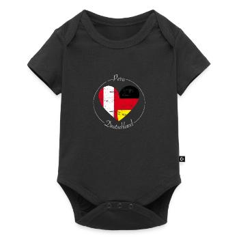 Drapeau Cœur Pérou Allemagne Drapeau - Body à manches courtes Premium Bébé - noir - Devant