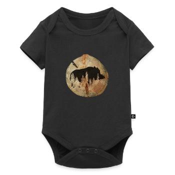 Tree disc wild boar - Baby Premium short-sleeve bodysuit - black - Front