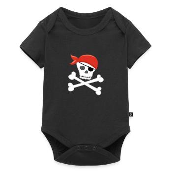 PIRATE - Baby Premium Kurzarmbody - Schwarz - Vorne