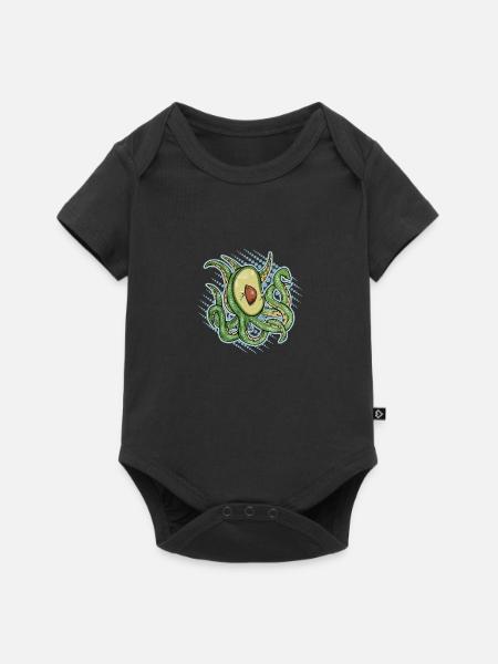 Avocado with tentacles - Baby Premium Kurzarmbody - Schwarz