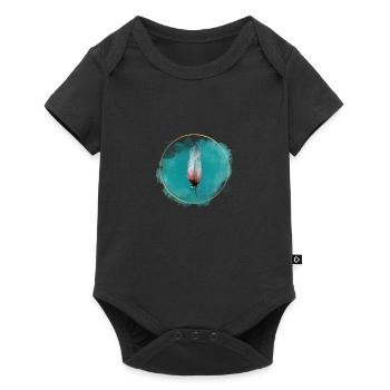 Feather Single - Baby Premium Kurzarmbody - Schwarz - Vorne