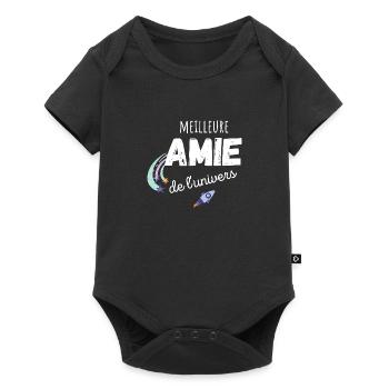 meilleure amie de l'univers cadeau amie - Body à manches courtes Premium Bébé - noir - Devant