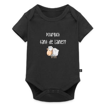 Pourquoi tant de laine? humour - Body à manches courtes Premium Bébé - noir - Devant