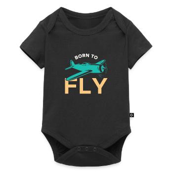 Born to Fly Aviation Pilot - Baby Premium short-sleeve bodysuit - black - Front